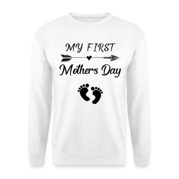 Mein erstes Muttertags-T-Shirt für eine schwangere Mutter - Unisex Pullover - Weiß - Vorne