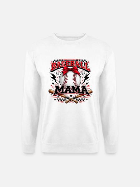 Baseball Mama Game Day Mom Shirt - Unisex Sweatshirt - white