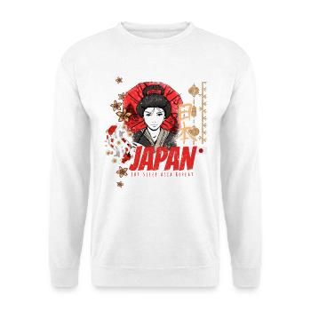 Japan Vintage Design mit Koi und Lotus Souvenir - Unisex Pullover - Weiß - Vorne