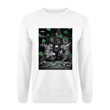 St Patrick Capybara Toast in the Pub - Unisex Sweatshirt - white - Front
