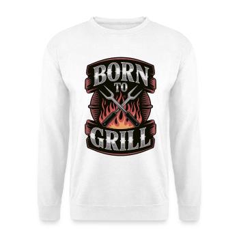 Né pour griller une chemise barbecue – Grillen Barbecue - Sweat-shirt Unisexe - blanc - Devant
