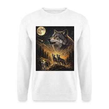 Moonlight Wolf: Nightwood Guardian - Unisex Sweatshirt - white - Front