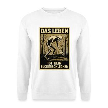 Das Leben Ist Kein Zuckerschlecken Ponyhof - Unisex Pullover - Weiß - Vorne - Alina (178cm) & Michal (187cm)