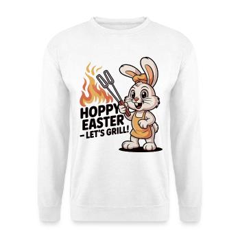 T-shirt sautillant Easter Let’s Grill Ostern BBQ Shirt - Sweat-shirt Unisexe - blanc - Devant