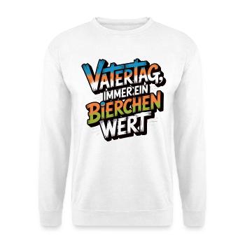 Vatertag Spruch T-Shirt – Immer Ein Bierchen Wert - Unisex Pullover - Weiß - Vorne