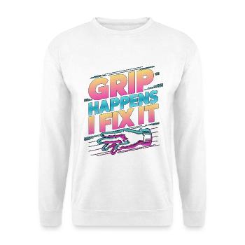 Hand Therapist Grip Happens I Fix Physiotherapist - Unisex Pullover - Weiß - Vorne