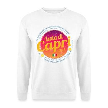 Capri Insel Retro Sonnenuntergang Italien Souvenir - Unisex Pullover - Weiß - Vorne
