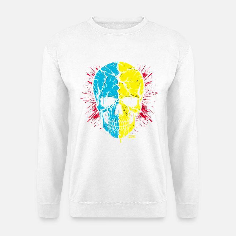 Skull Split Neon Palette - Unisex Pullover - Weiß