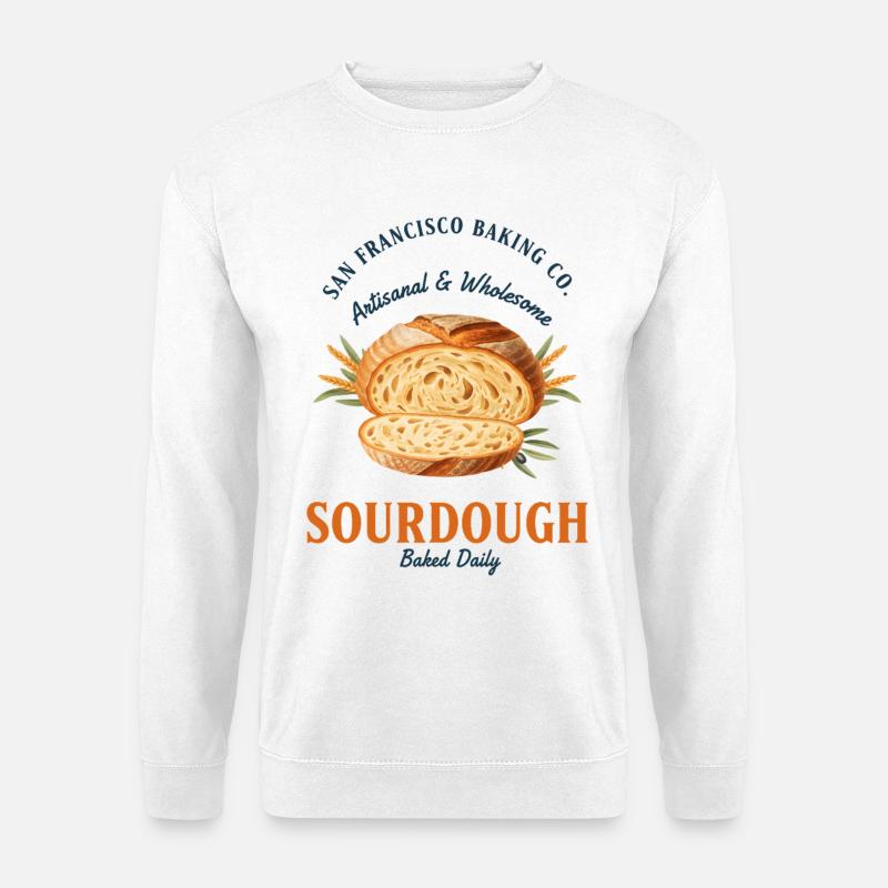 Sauerteigbrot Backbäcker Lokale Sauerteigära - Unisex Pullover - Weiß