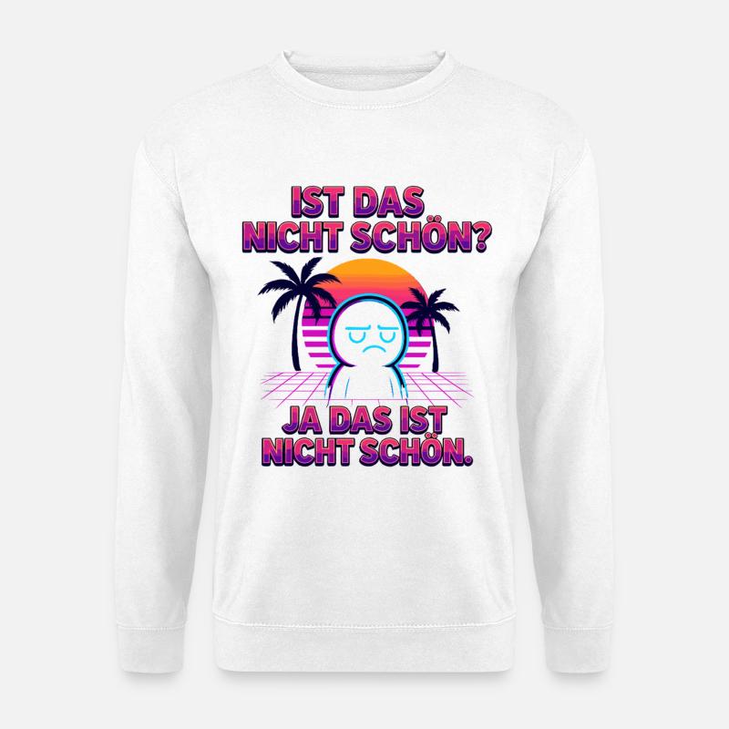 Nicht-schön Synthwave Neonspruch - Unisex Pullover - Weiß