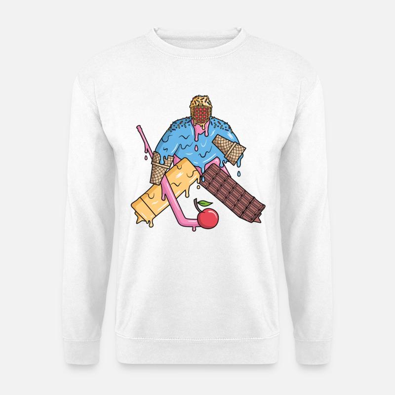 Eishockey Torwart Eiscreme Jungen Eishockeyspieler - Unisex Sweatshirt - white