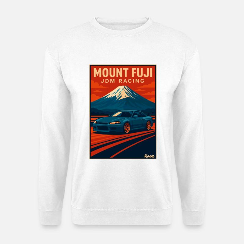 Mount Fuji JDM Racing-affisch - Unisextröja - vit