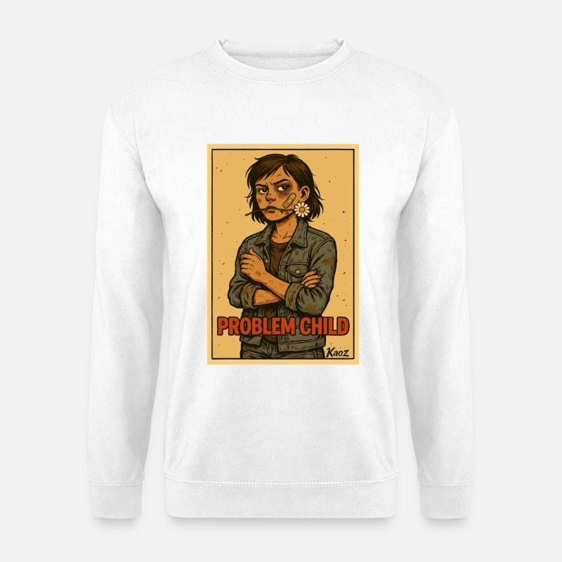 Problem Child Daisy Rebel Poster - Unisex Sweatshirt - white