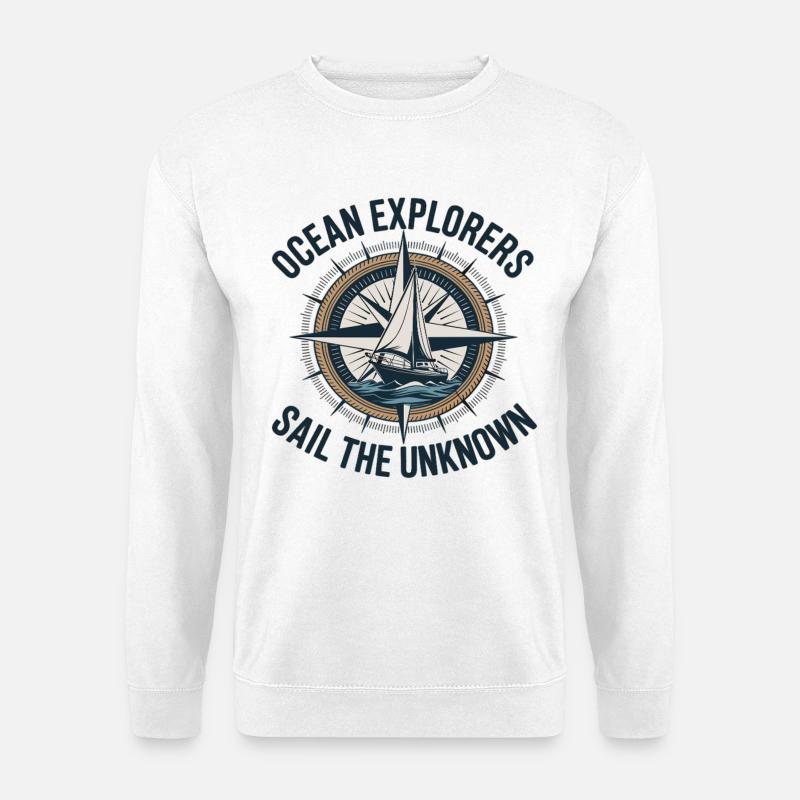 Ocean Explorers – Segeln Abenteuer Kompass - Unisex Pullover - Weiß