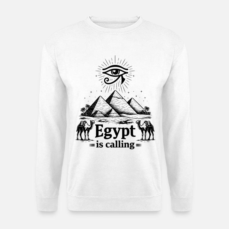 Egypt is calling Pharaoh Ägypten Urlaub - Unisex Pullover - Weiß
