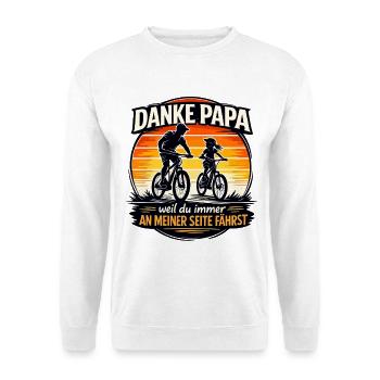 Danke Papa Fahrradliebe Retro Vatertag Geschenk - Unisex Pullover - Weiß - Vorne