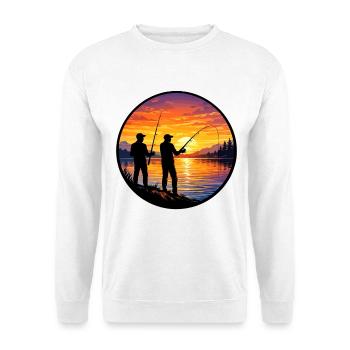 Angler sunset on the lake - Unisex Sweatshirt - white - Front