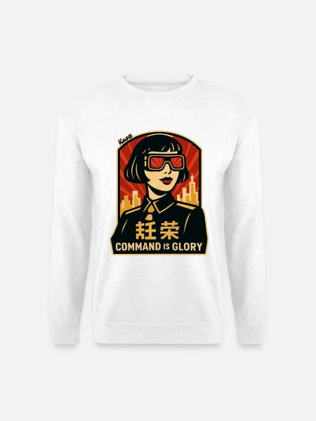 Command Is Glory Retro-Poster - Unisex Pullover - Weiß