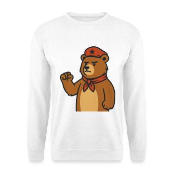 Wach Bär mit rotem Halstuch - Unisex Pullover - Weiß - Vorne