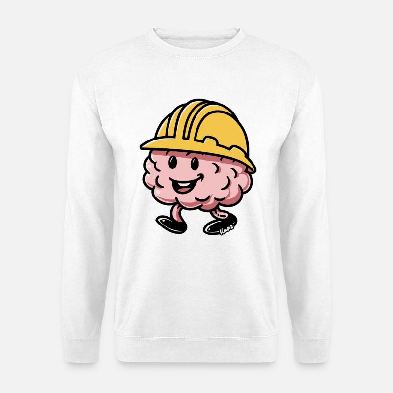 Brain Builder Hard Hat - Unisex Sweatshirt - white