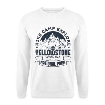 Yellowstone Nationalpark Wanderlager Erkundung - Unisex Pullover - Weiß - Vorne