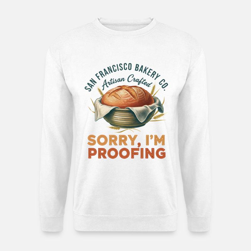 Surdejsbagning Undskyld, jeg hæver Artisan Bakery - Unisex sweater - hvid