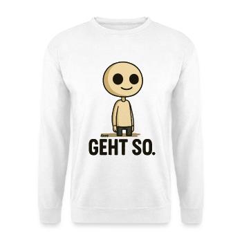 Geht so Cartoon Minimal - Unisex Pullover - Weiß - Vorne