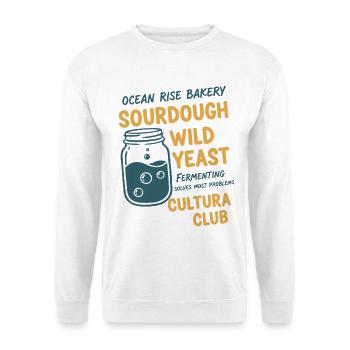 sourdough Bread Baking Baker Wild Yeast Cultura - Unisex Sweatshirt - white - Front