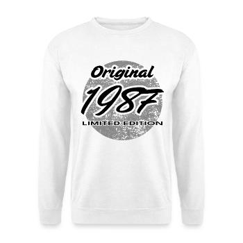39e anniversaire Homme Épouse 4 ans 1987 Cadeau - Sweat-shirt Unisexe - blanc - Devant
