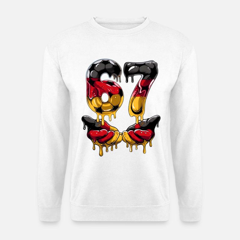 Fodbold 67 Meme for drenge børn 67 seks syv 6 7 - Unisex sweater - hvid