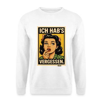 Ich Hab's Vergessen PopArt Dame - Unisex Pullover - Weiß - Vorne - Alina (178cm) & Michal (187cm)