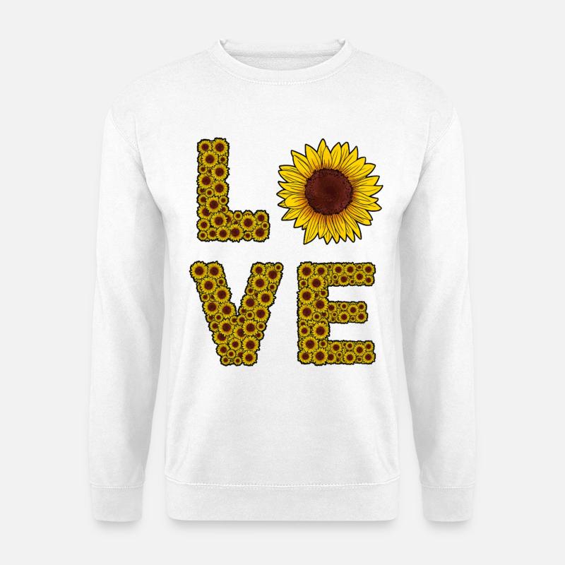 Sonnenblumen-Liebesbriefe Sommer - Unisex Pullover - Weiß