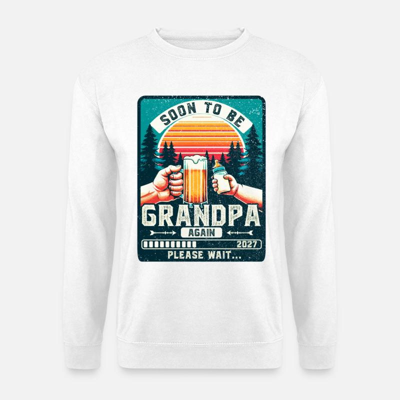 Werdender Opa loading zukünftiger Großvater 2027 - Unisex Pullover - Weiß