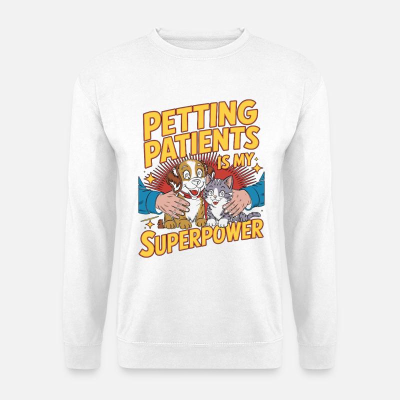Vet Tech Petting Patients Veterinary Assistant - Unisex Sweatshirt - white