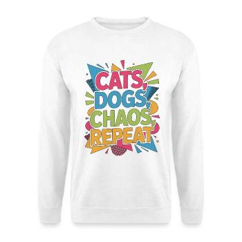 Vet Tech Cats Dogs Chaos Repeat Veterinary Clinic - Unisex Sweatshirt - white - Front