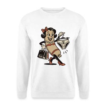 Vintage Pinup Mascot with Lingerie - Unisex Sweatshirt - white - Front