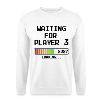 Werdender Papa 2027 Bald Mama Waiting For Player 3 - Unisex Pullover - Weiß - Vorne