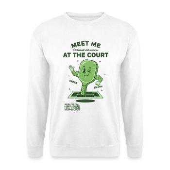 Pickleball Meet Me At The Court-Witzbold - Unisex Pullover - Weiß - Vorne