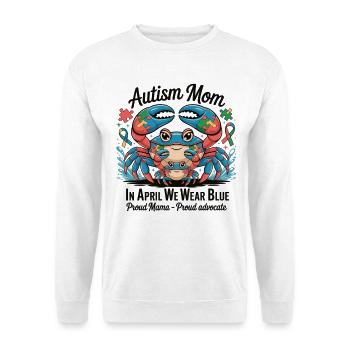 T-shirt Maman Autiste – En avril, nous portons du bleu - Sweat-shirt Unisexe - blanc - Devant