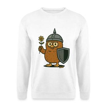 Rittereule mit Blume - Unisex Pullover - Weiß - Vorne