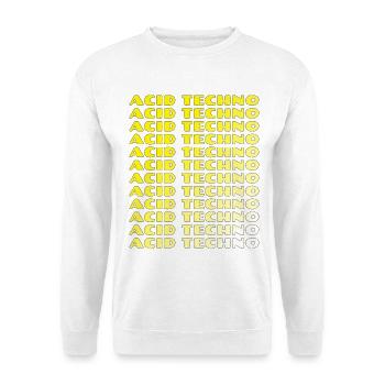 Acid Techno Repeat Neon - Sweat-shirt Unisexe - blanc - Devant