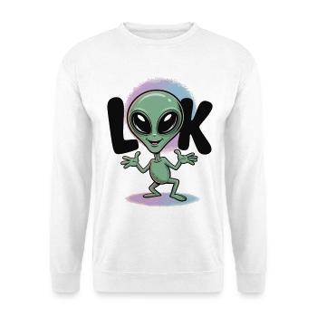 Alien T-Shirt Comic Space Look - Unisex Sweatshirt - white - Front