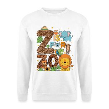 Tiere Zoo Party Dschungel Zoo Geburtstag Z ist für den Zoo - Unisex Pullover - Weiß - Vorne