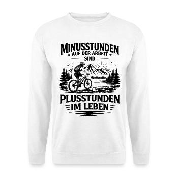 Minusstunden auf_der Arbeit Fahrradfahrerin - Unisex Pullover - Weiß - Vorne