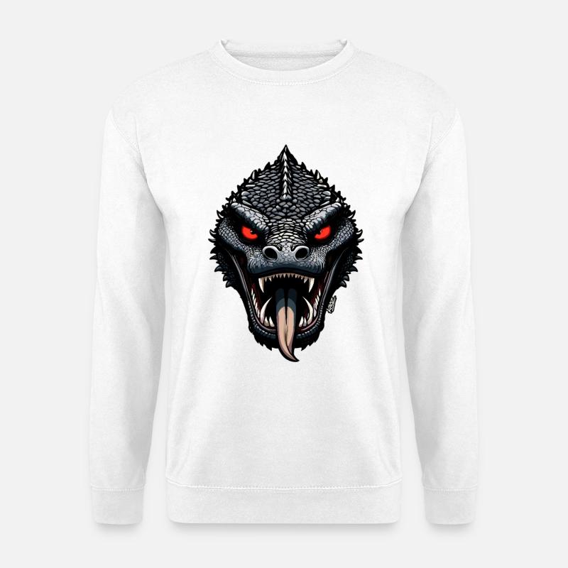 Crimson Inferno Drachenkopf - Unisex Pullover - Weiß