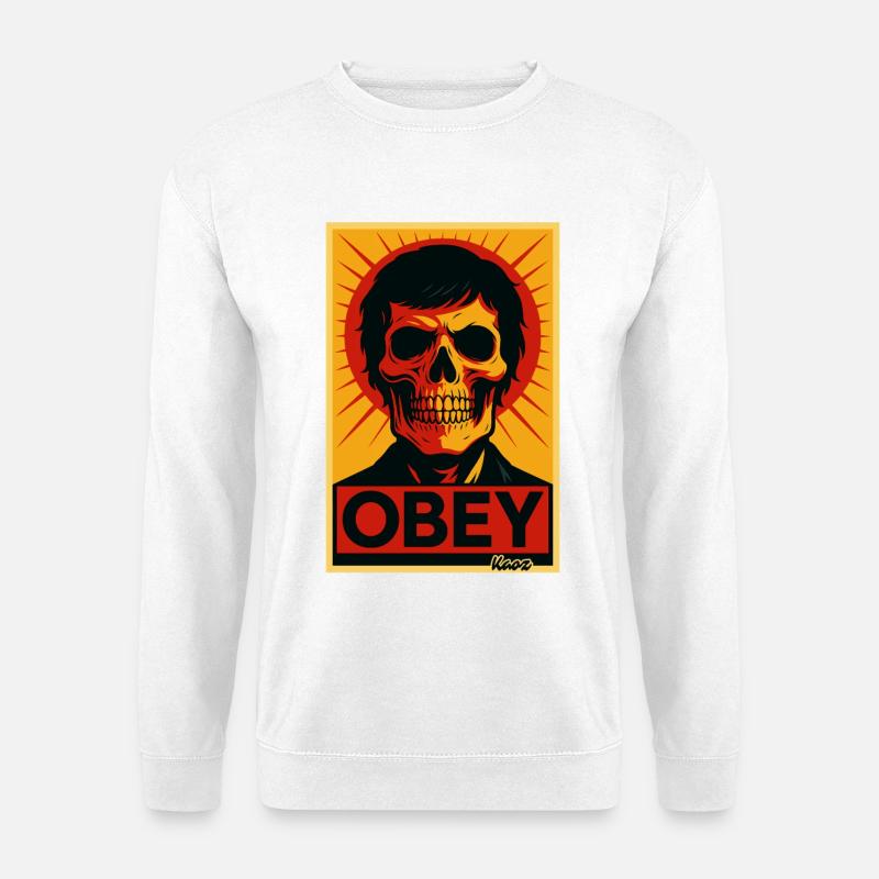 Skull Rays Pop-Art-Poster - Unisex Pullover - Weiß