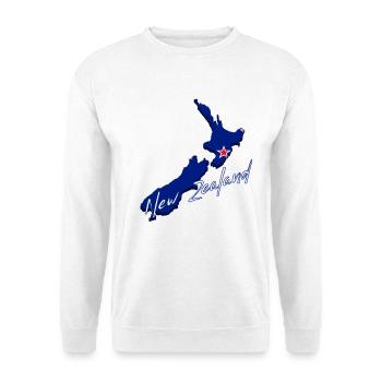 Carte avec le drapeau de la Nouvelle-Zélande - Sweat-shirt Unisexe - blanc - Devant