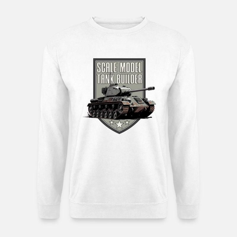 Modellpanzerbauer im Maßstab - Unisex Pullover - Weiß