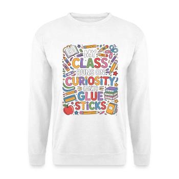 Enseignante d’école primaire : ma classe fonctionne sur l’éducation - Sweat-shirt Unisexe - blanc - Devant