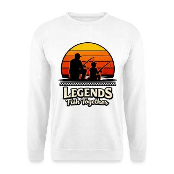 Les légendes pêchent ensemble en pêchant - Sweat-shirt Unisexe - blanc - Devant